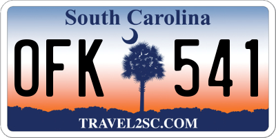 SC license plate OFK541