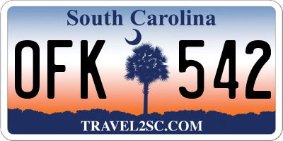 SC license plate OFK542