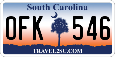 SC license plate OFK546