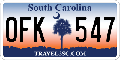 SC license plate OFK547