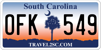 SC license plate OFK549