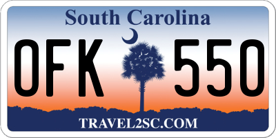 SC license plate OFK550