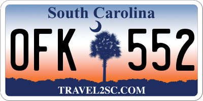 SC license plate OFK552