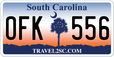 SC license plate OFK556
