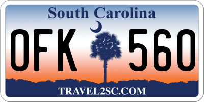 SC license plate OFK560