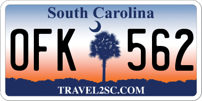 SC license plate OFK562