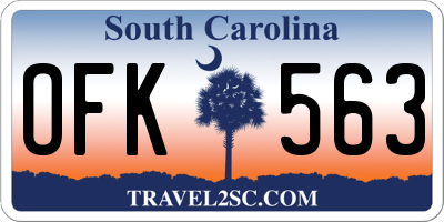 SC license plate OFK563