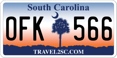 SC license plate OFK566