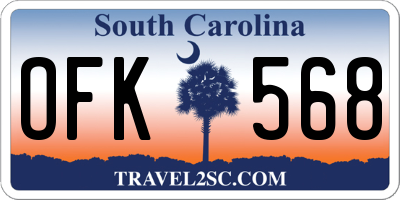 SC license plate OFK568