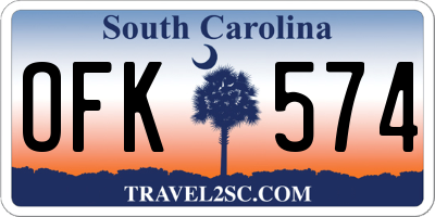 SC license plate OFK574