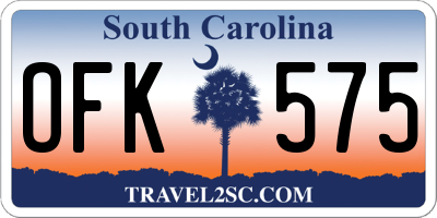 SC license plate OFK575
