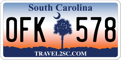 SC license plate OFK578