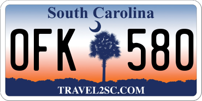 SC license plate OFK580