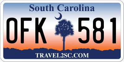 SC license plate OFK581