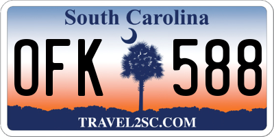 SC license plate OFK588