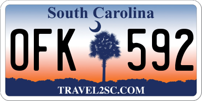 SC license plate OFK592
