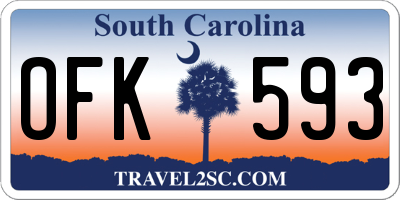 SC license plate OFK593