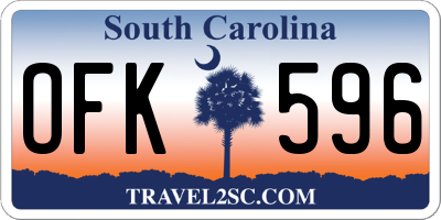 SC license plate OFK596