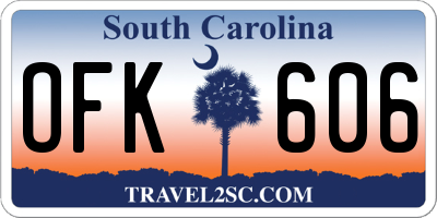 SC license plate OFK606