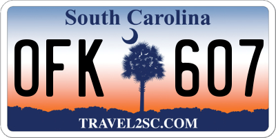 SC license plate OFK607