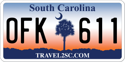 SC license plate OFK611