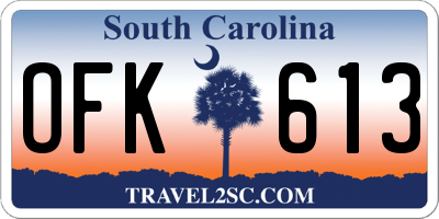 SC license plate OFK613