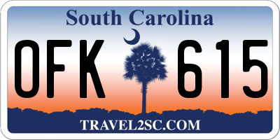 SC license plate OFK615