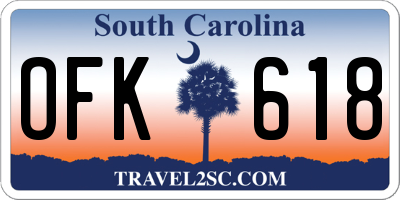 SC license plate OFK618