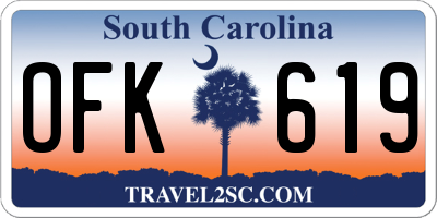 SC license plate OFK619