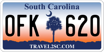 SC license plate OFK620