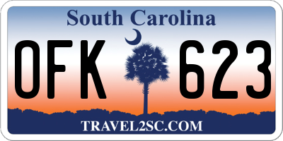 SC license plate OFK623