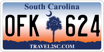 SC license plate OFK624