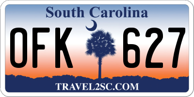 SC license plate OFK627