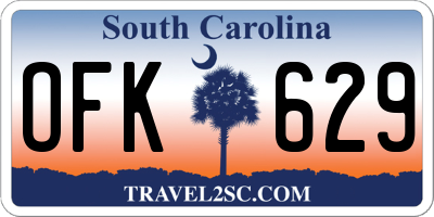 SC license plate OFK629