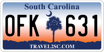 SC license plate OFK631