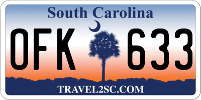 SC license plate OFK633