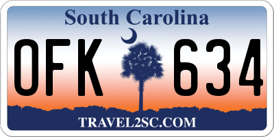 SC license plate OFK634