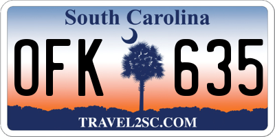 SC license plate OFK635