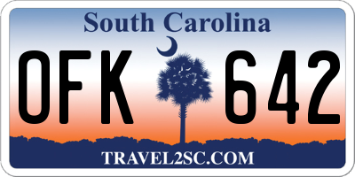 SC license plate OFK642