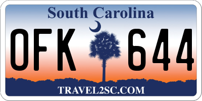 SC license plate OFK644
