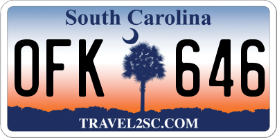 SC license plate OFK646