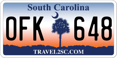 SC license plate OFK648
