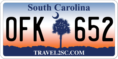 SC license plate OFK652