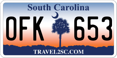 SC license plate OFK653