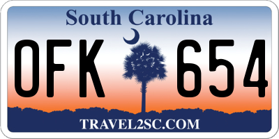 SC license plate OFK654