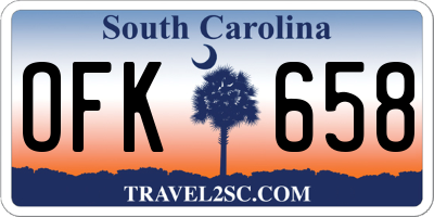 SC license plate OFK658