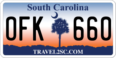 SC license plate OFK660
