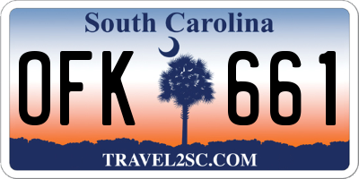 SC license plate OFK661