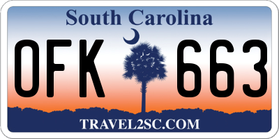 SC license plate OFK663