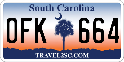 SC license plate OFK664